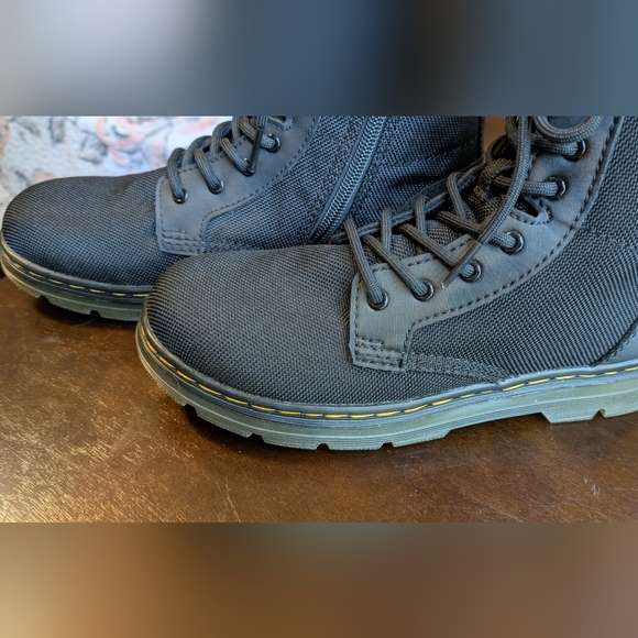 Dr. Martens Shoes - NWOT. Dr Martens Comb Unisex  Black Nylon Lace-Up/Zipper Boots. Ladies 5, Men 4.